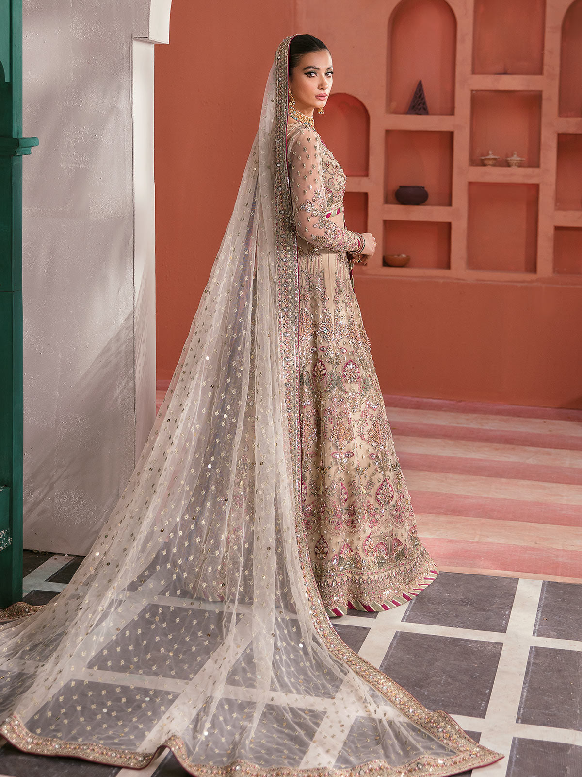 Anshah GL-WS-22V1-28 (Ivory White Lehnga Choli) Zaryaab Wedding Formals Collection by Gulaal