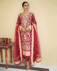 Zareen Embroidered Net 3-Piece Suit D-06