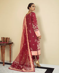 Zareen Embroidered Net 3-Piece Suit D-06